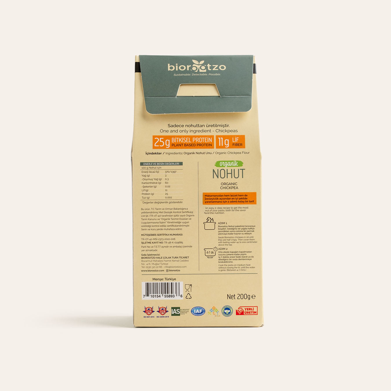 Biorootzo Organik Nohut Şehriye