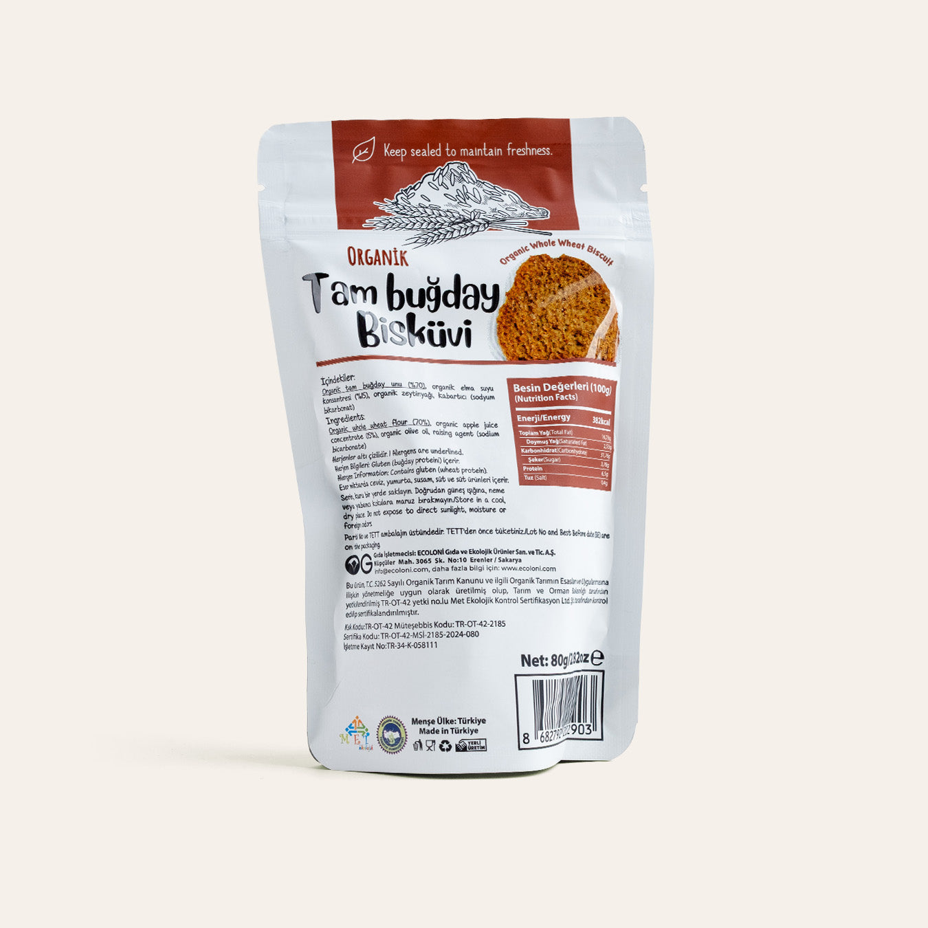 Og Natural Tam Buğday Bisküvi