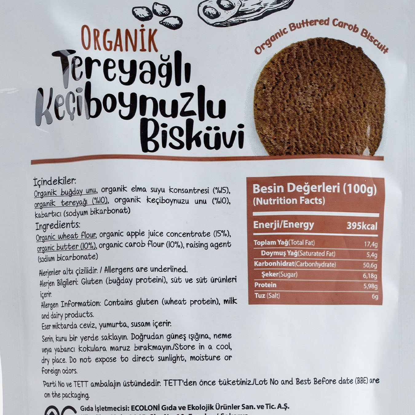 OG Natural Tereyağlı Keçiboynuzlu Bisküvi