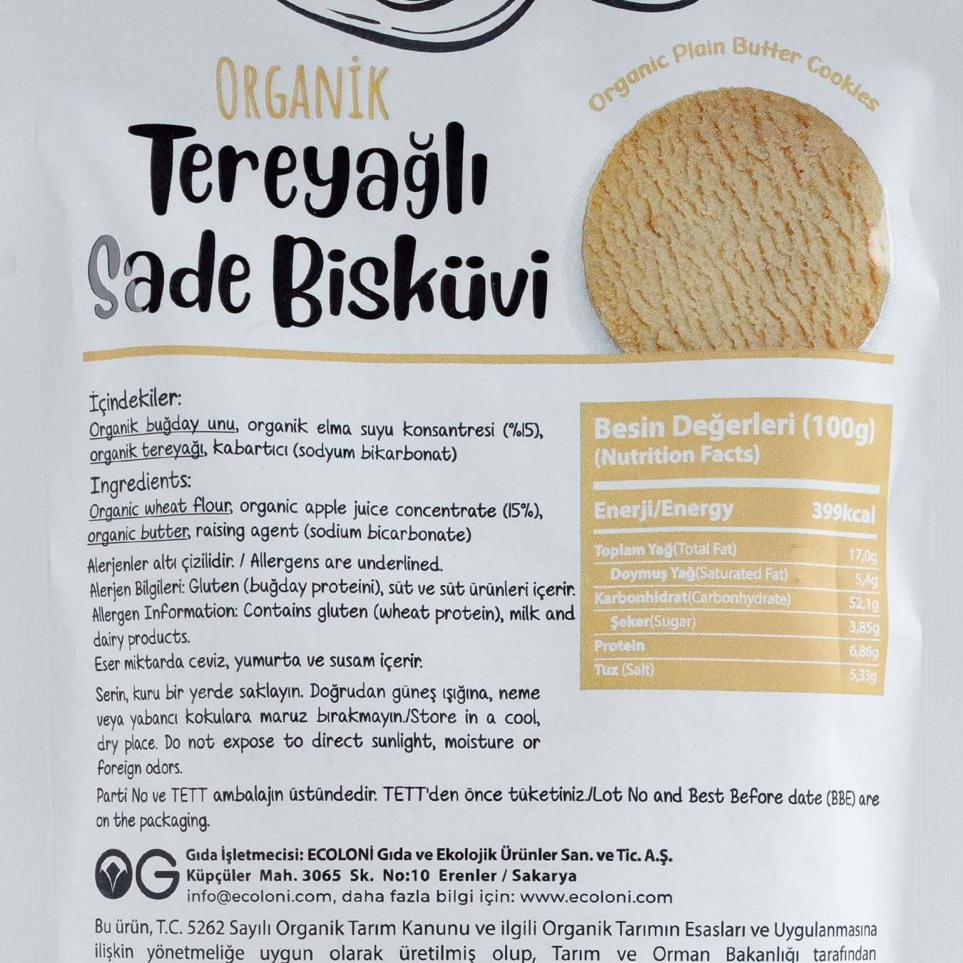 Og Natural Tereyağlı Sade Bisküvi