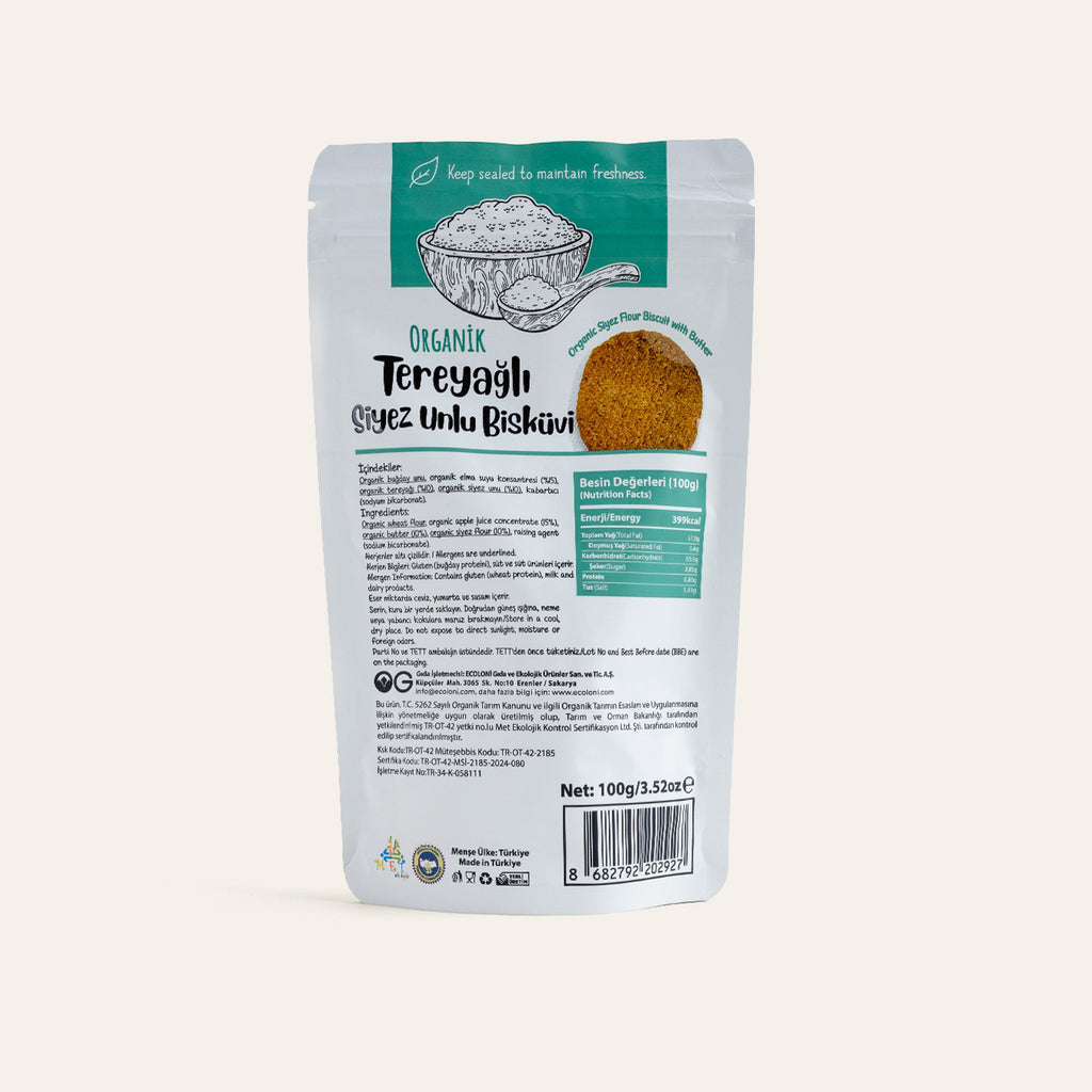 Og Natural Tereyağlı Siyez Unlu Bisküvi