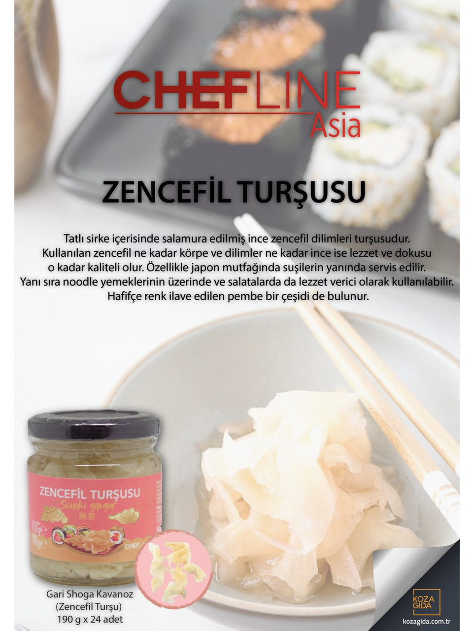 Chefline Asia Beyaz Zencefil Turşusu 190 Gr